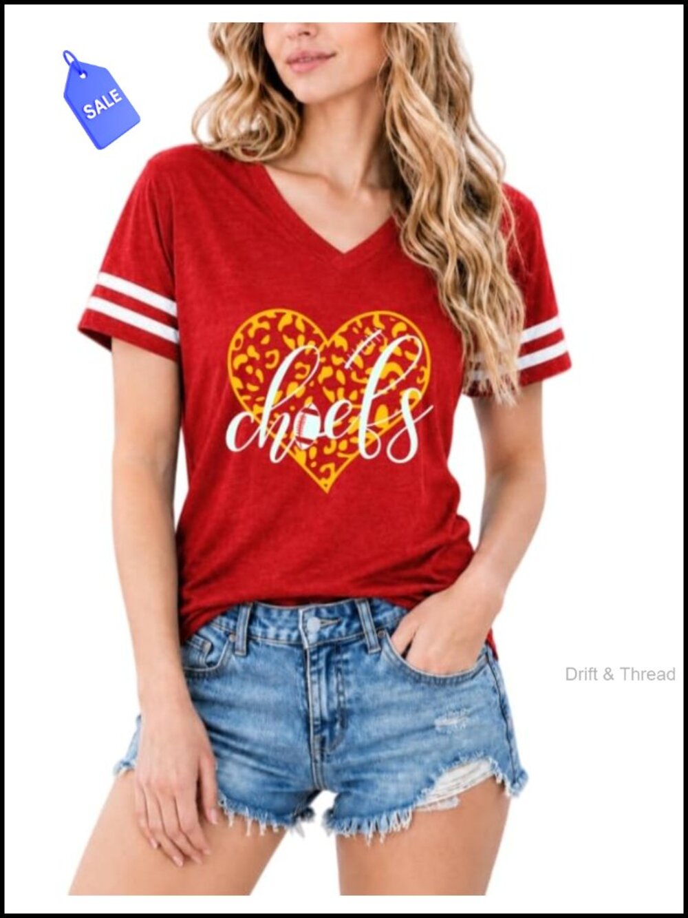 Women's Football Game Day T-Shirt Letter Print Crew Neck Casual Tee